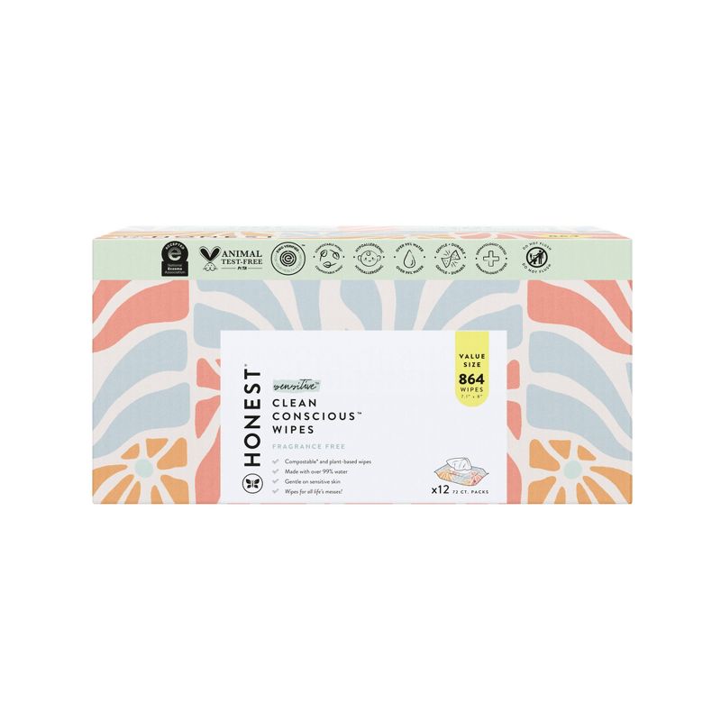 The Honest Company Plant-Based Baby Wipes made with over 99% Water - Sunburst - 864ct, 1 of 10