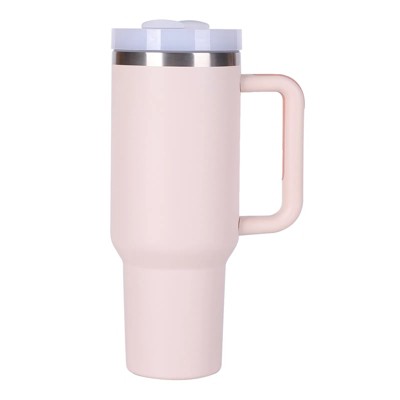 40oz V2 large capacity tumbler, With Handle And Straw Lid,Rose Quartz