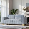 GDFStudio Elenor 82" Modern 3-Seater Tufted Chenille Upholstered Sofa with Stainless Steel Legs - 2 of 4