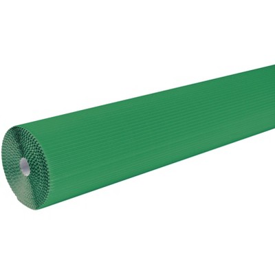 Corobuff Solid Color Corrugated Paper Roll, 48 Inches x 25 Feet, Emerald Green