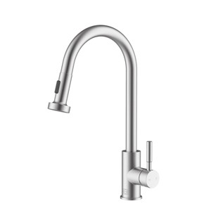 Elegant Lighting Sem Single Handle Pull Down Sprayer Kitchen Faucet in Brushed Nickel - 1 of 4
