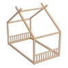 Okak House Floor Bed Twin/Full Size,Solid Wood Bed Frame with Safety Rails & Headboard, Wooden Fence Bed,Slat Not Required - 4 of 4