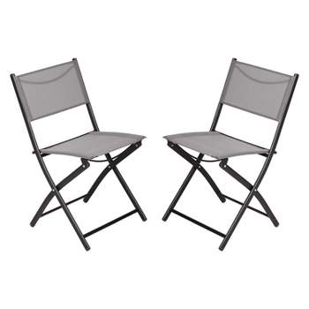 Flash Furniture Brazos Set of 2 Commercial Grade Indoor/Outdoor Folding Chairs with Flex Comfort Material Backs and Seats and Metal Frames