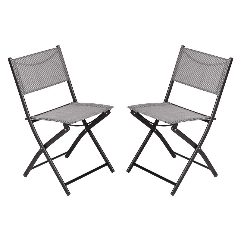 Flash Furniture Brazos Set of 2 Commercial Grade Indoor/Outdoor Folding Chairs with Flex Comfort Material Backs and Seats and Metal Frames, 1 of 16