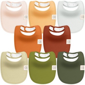 KeaBabies 8pk Organic Quin Baby Bibs for Drooling and Teething, Cotton Drool Bibs, Newborn Baby Boys, Baby Girls Bibs - 1 of 4