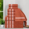 Zero Twist Cotton Ribbed Modern Geometric Border Assorted 9 Piece Bathroom Towel Set by Blue Nile Mills - 2 of 4