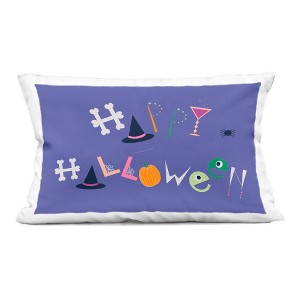 Stupell Industries Eclectic Happy Halloween Indoor Decorative Throw Pillow, 14 x 20 - 1 of 3