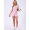 INSPIRE CHIC Women's Summer Pajamas Knit Tops with Shorts Round Neck Casual Lounge Sets - 3 of 4