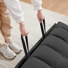 ORRD Modern Gray Velvet Loveseat Futon Sofa Bed, 3-in-1 Convertible Couch with Pull-Out Bed, Reclining Backrest, Pillows & Side Pockets - 4 of 4