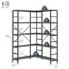 5 Tier Corner Bookshelf, Industrial Bookshelves, L Shape Tall Bookcase with Storage with Heavy Duty Metal Frame - 3 of 4