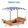 KTMBDW Wooden Sandbox with Lid, Kids Sandbox with Canopy Outdoor, Sandboxes with Covers Foldable Bench Seats for Backyard, Gift for Ages 2-8 - 2 of 4