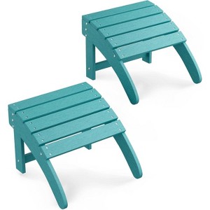 TackView HDPE Adirondack Ottoman Footrest - Weather Resistant Outdoor Footstool for Porch Pool Lawn Backyard - 1 of 4