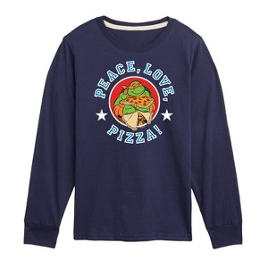 Boys' - Teenage Mutant Ninja Turtles - Peace Love Pizza Long Sleeve Graphic T-Shirt - 1 of 4