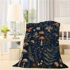 1pc Mushrooms, Butterflies and Plants Printed Soft Sofa Blanket, Perfect for Sofa, Bed, Camping, Home Decor, Christmas Gifts. - 3 of 4