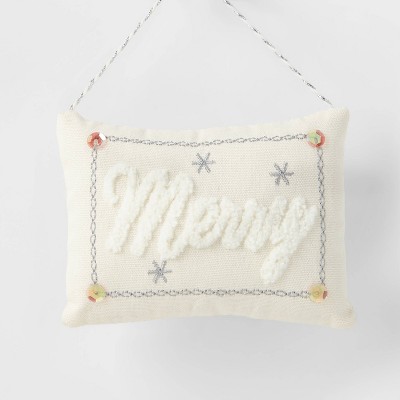 Fabric Merry Pillow Christmas Tree Ornament - Wondershop™