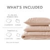 3Pcs Comforter set Pinch Pleat Comforter for All Seasons, Grid Pattern Lightweight Bedding Set, Solid Chic Vintage Style Farmhouse Bed Comforter Sets - 4 of 4