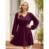 Coolmee Womens Mini Tunic Dress Casual Long Sleeve V Neck Ruffle Tiered Loose Flowy Swing Shift Short Dresses - 2 of 4