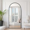 Black Full-Length Right-Angled Arched Mirror with Thin Edge in Aluminum Alloy, 180x96x1.5cm (With Bracket) - 4 of 4