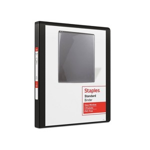 Staples Standard 1/2" 3-Ring View Binder Black (26425-CC) 82616 - 1 of 4