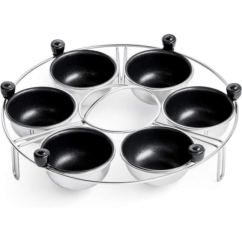 Eggssentials 6 Cup Egg Poacher Insert, 9 inch Stainless Steel with 6 Nonstick Egg poacher Cups, Makes Poached Eggs Simple & Easy, Perfect For any Meal, 1 of 7