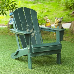 DOMETOUR Folding Adirondack Chair, Relaxing Stackable Arm Rest Ergonomic HDPE All-Weather Adirondack Chair - 1 of 4