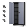 Mlezan Storage Cabinet with Locking Doors, 71" Tall 18" Deep Metal Cabinet with 5 Adjustable Shelves for Pantry, Office,  Home Kitchen Pantry Cabinets - 2 of 4