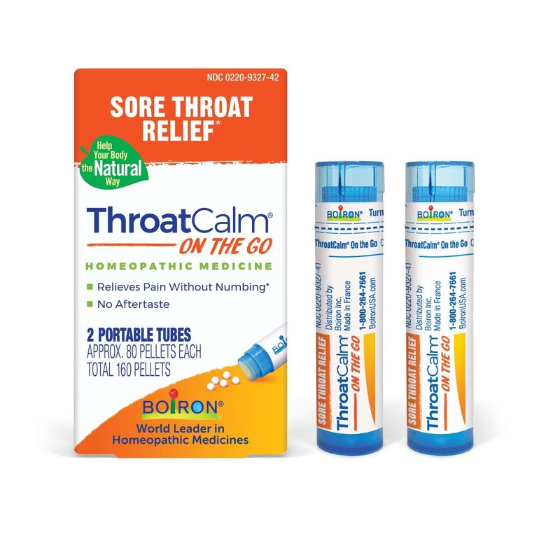 Boiron ThroatCalm On the Go Homeopathic Medicine For Sore Throat Relief  -  160 Pellet, 1 of 5