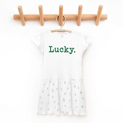 The Juniper Shop Lucky Typewriter Toddler Graphic Dress
