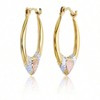 Gold Heart Hoop Earrings - Tricolor, Two Tone, Triple Heart, Hypoallergenic, Shrimp Hoops - 2 of 4
