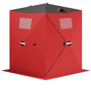 Portable Pop-Up Ice Fishing Tent, Spacious 1 to 2 Person Ice Fishing Shelter, Insulated Hub Shelter Includes Anchors, Wind Ropes & Carry Bag - 1 of 4