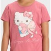 Girls' Hello Kitty Glitter Bow Short Sleeve Graphic T-Shirt - Light Red - 2 of 4