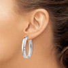 Black Bow Jewelry 7.5mm Polished Oval Hoop Earrings in Sterling Silver, 33mm (1 1/4 in) - 3 of 4