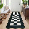 Modern Checkered Bordered Area Rug Machine Washable Rug - 3 of 4