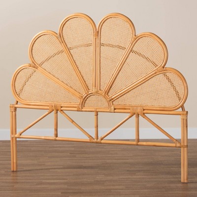 Honey Rattan Flower-Inspired King Size Standalone Headboard