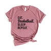 Simply Sage Market Women's Eat Basketball Sleep Repeat Short Sleeve Graphic Tee - 2 of 3