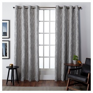Set of 2 108"x54" Finesse Grommet Top Room Darkening Window Curtain Panels Ash Gray - Exclusive Home: Living Room 108" - 1 of 3