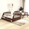 Streamdale Twin-Over-Full Bunk Bed with Drawers, Ladder and Storage Staircase, Espresso - 3 of 4