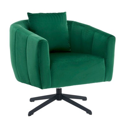 Karl Home Metal Leg Velvet Swivel Chair