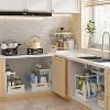 Attop Pull Out Cabinet Organizer 2 Tier Slide Out Sink Shelf  Under Sink Storage for Kitchen Bathroom Cabinet, White, 1 Pack - 3 of 4