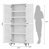 Tall Storage Cabinet, Kitchen Pantry Cabinet 5 Tier Bathroom Cabinet with 4 Doors Adjustable Shelves for Kitchen, Dining Room, Bathroom - 2 of 4