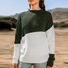 Women's Asymmetrical Colorblock Standing Collar Sweater - Cupshe - 3 of 4