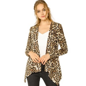 INSPIRE CHIC Women's Long Sleeves Open Front Asymmetric Hem Lightweight Cardigan - 1 of 4