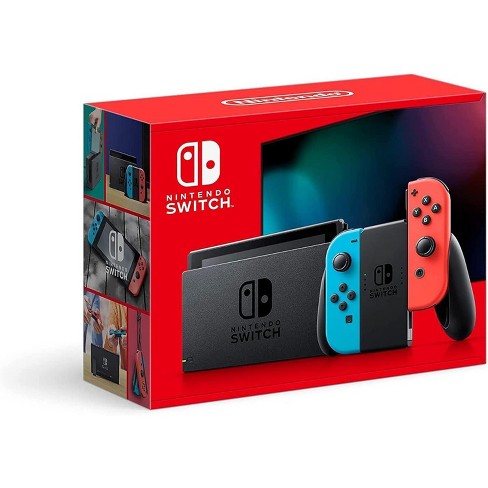 Nintendo Switch With Neon Blue And Neon Red Joy Con Gaming Console -  Manufacturer Refurbished : Target