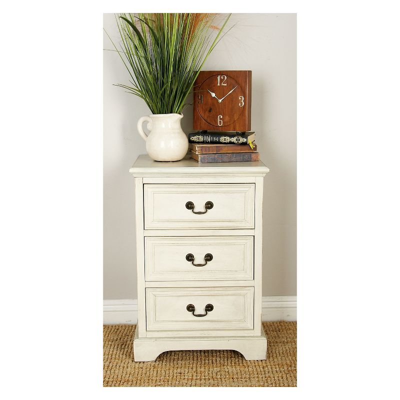 Wood 3 Stack Nightstand Antique Ivory - Olivia & May, 5 of 17