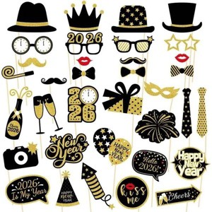 New Year's Photo Booth Props 2026 ¨C Pack of 35, Nye | Eve Party Supplies Happy Year Decorations - 1 of 1