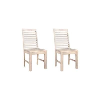 Taran Designs,Reed Ladder Solid Wood Dining Chairs (Set of 2)