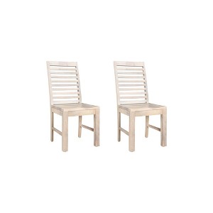 Taran Designs,Reed Ladder Solid Wood Dining Chairs (Set of 2) - 1 of 4