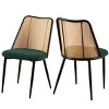 Coolbibila Rattan Kitchen Dining Chairs Set Of 2,Boucle Upholstered Armless Kitchen Dining Chair,Natural Rattan Back Kitchen Dining Chair - 4 of 4