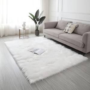 "Cozy Collection" Ultra Soft Fluffy Faux Fur Sheepskin Area Rug - 1 of 4