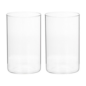 Unique Bargains Flower Candle Holder Glass Cylinder Vase 2 Pcs - 1 of 4
